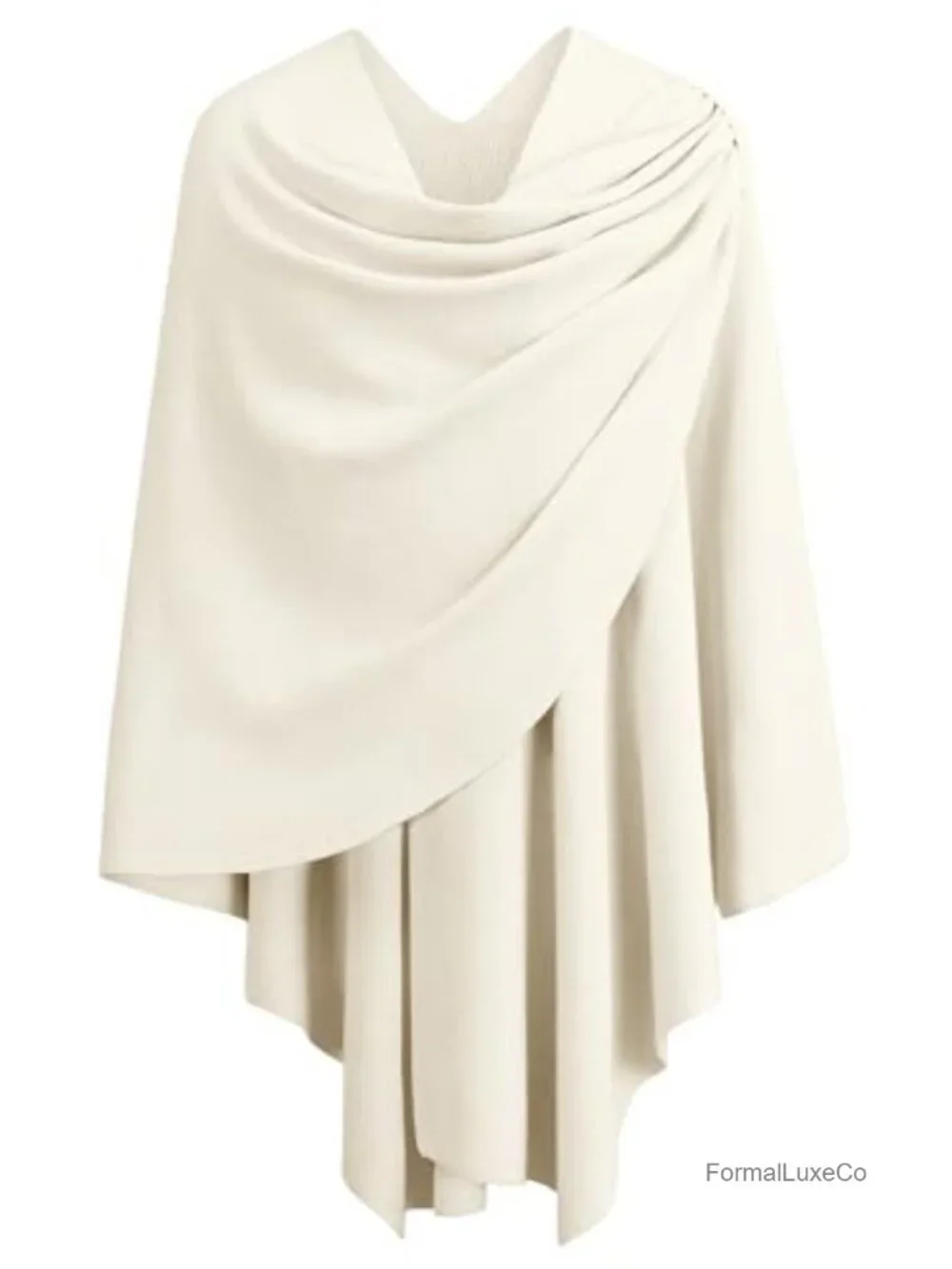 Women's Cross Front Poncho Shawl Wrap Elegant Viscose Blend